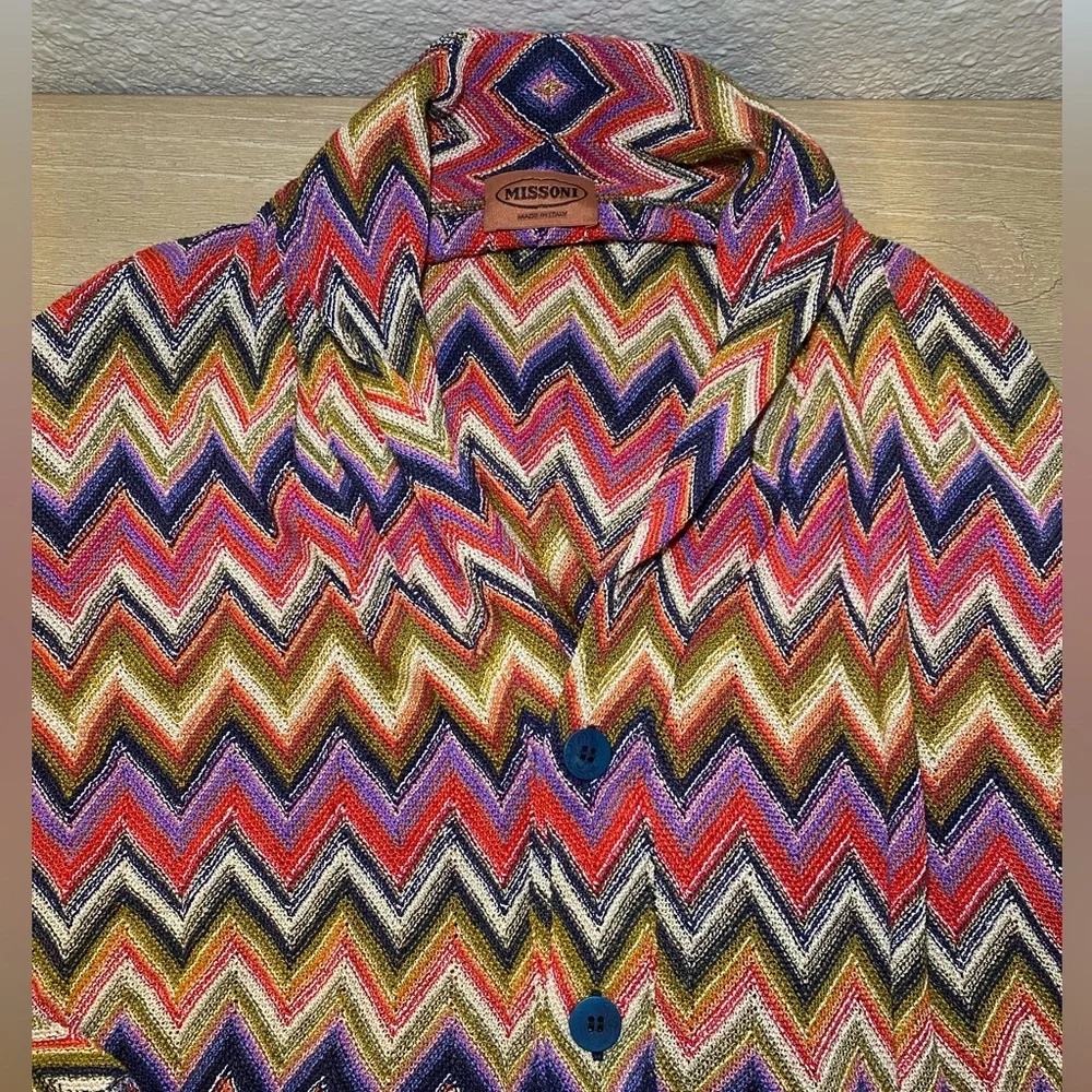 Missoni Italy Orange Label Shawl Collar Cardigan Sweater Sz M - LIKE NEW!!! - Picture 3 of 5